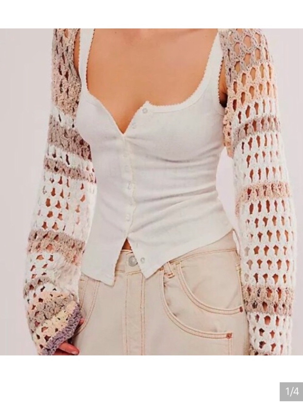 NWT Free people GIa Crochet Open-Knit Women's Sweater Cardigan